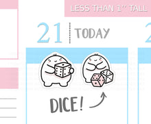 Load image into Gallery viewer, S_313 Squidge Rolls the Dice | Squidge Stickers | Planner Stickers