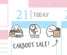 Load image into Gallery viewer, S_327 Squidge Goes to a Carboot Sale | Squidge Stickers | Planner Stickers