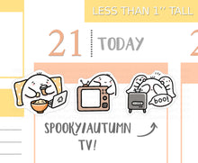 Load image into Gallery viewer, S_364 Squidge Spooky/Autumn TV | Squidge Stickers | Planner Stickers