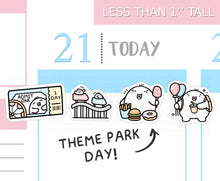 Load image into Gallery viewer, S_487 Squidge Goes to a Theme Park | Squidge Stickers | Planner Stickers