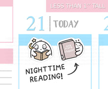 Load image into Gallery viewer, S_494 Squidge Nighttime Reading | Squidge Stickers | Planner Stickers