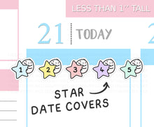 Load image into Gallery viewer, S_495 Squidge Date Covers (Stars) | Squidge Stickers | Planner Stickers