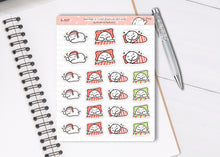 Load image into Gallery viewer, S_537 Squidge Is Tired (Festive Edition) | Squidge Stickers | Planner Stickers
