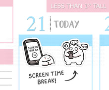 Load image into Gallery viewer, S_570 Squidge Takes a Screen Break | Squidge Stickers | Planner Stickers