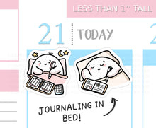 Load image into Gallery viewer, S_579 Squidge is Journaling in Bed | Squidge Stickers | Planner Stickers