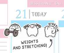 Load image into Gallery viewer, S_596 Squidge - Weights and Stretching | Squidge Stickers | Planner Stickers
