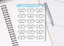 Load image into Gallery viewer, S_616 Squidge hangs out with bestie! | Squidge Stickers | Planner Stickers