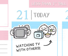 Load image into Gallery viewer, S_617 Squidge Watches TV With Others! | Squidge Stickers | Planner Stickers