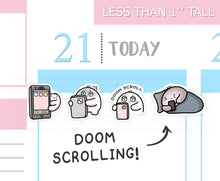 Load image into Gallery viewer, S_663 Mobile/Cell Phone Doom Scrolling | Squidge Stickers | Planner Stickers