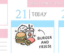 Load image into Gallery viewer, S_717 Burger and Chips (Fries) | Squidge Stickers