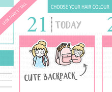 Load image into Gallery viewer, L_248 School/Work Backpack | Lottie Stickers | Planner Stickers