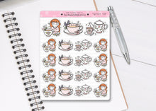 Load image into Gallery viewer, L_327 Spring Witchy Tea Time | Lottie Stickers | Planner Stickers