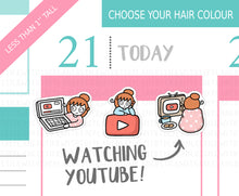 Load image into Gallery viewer, L_284 Watching Youtube | Lottie Stickers | Planner Stickers