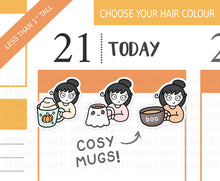 Load image into Gallery viewer, FL_033 Cosy Autumn Mugs | Lottie Stickers | Autumn/Fall and Halloween Planner Stickers