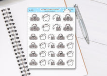 Load image into Gallery viewer, S_259 Squidge Listens to Music | Squidge Stickers | Planner Stickers