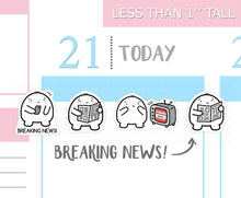 Load image into Gallery viewer, S_085 Squidge Checks the News | Squidge Stickers | Planner Stickers