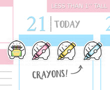 Load image into Gallery viewer, S_140 Squidge Loves Crayons | Squidge Stickers | Planner Stickers