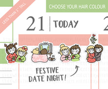Load image into Gallery viewer, CL_026 Festive Date Night | Lottie Stickers | Festive Planner Stickers