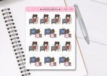 Load image into Gallery viewer, L_035 Watching Disney TV | Lottie Stickers | Planner Stickers