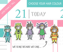 Load image into Gallery viewer, L_076 Cute Monsters Dress Up | Lottie Stickers | Planner Stickers