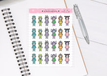 Load image into Gallery viewer, L_076 Cute Monsters Dress Up | Lottie Stickers | Planner Stickers