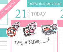 Load image into Gallery viewer, L_232 Break from Screen Time | Lottie Stickers | Planner Stickers