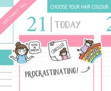 Load image into Gallery viewer, L_165 Procrastination | Lottie Stickers | Planner Stickers