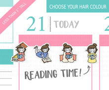 Load image into Gallery viewer, L_100 Reading | Lottie Stickers | Planner Stickers