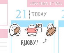 Load image into Gallery viewer, S_125 Squidge Plays Rugby | Squidge Stickers | Planner Stickers