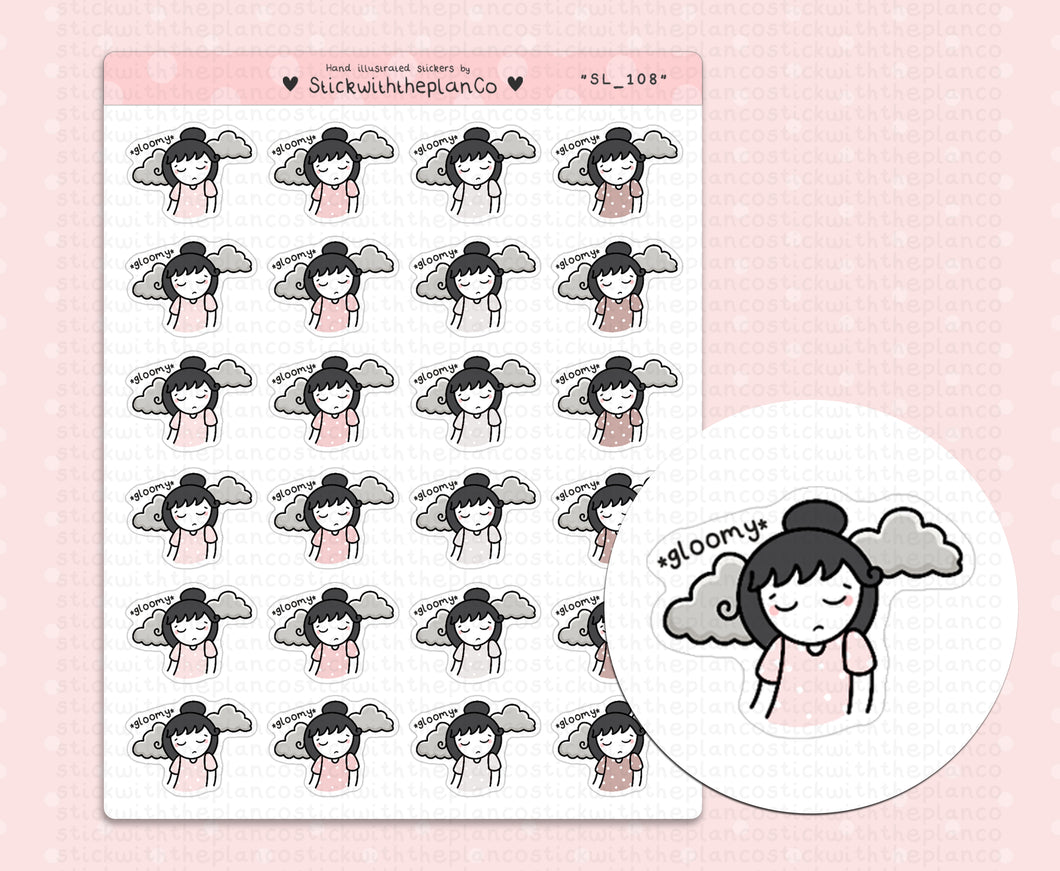 SL_108 Gloomy | Neutral Lottie Stickers | Planner Stickers