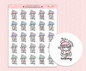 SL_141 Busy Doing Nothing | Neutral Lottie Stickers | Planner Stickers