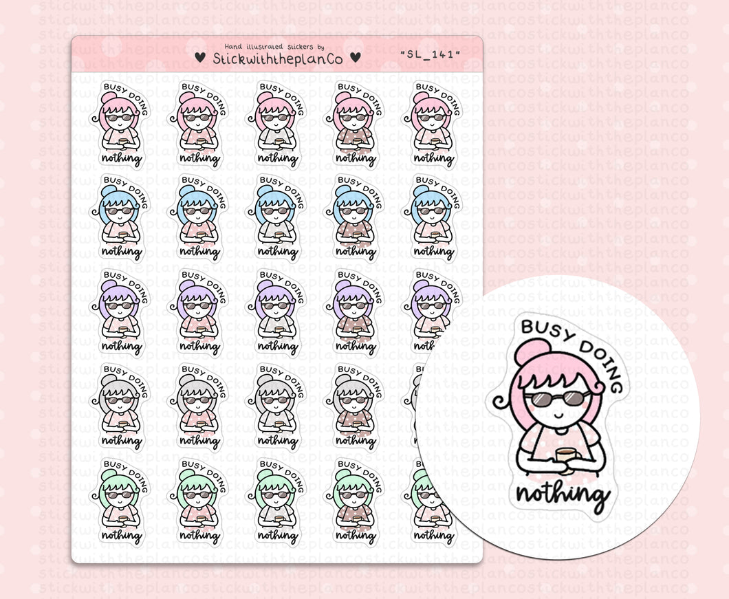 SL_141 Busy Doing Nothing | Neutral Lottie Stickers | Planner Stickers