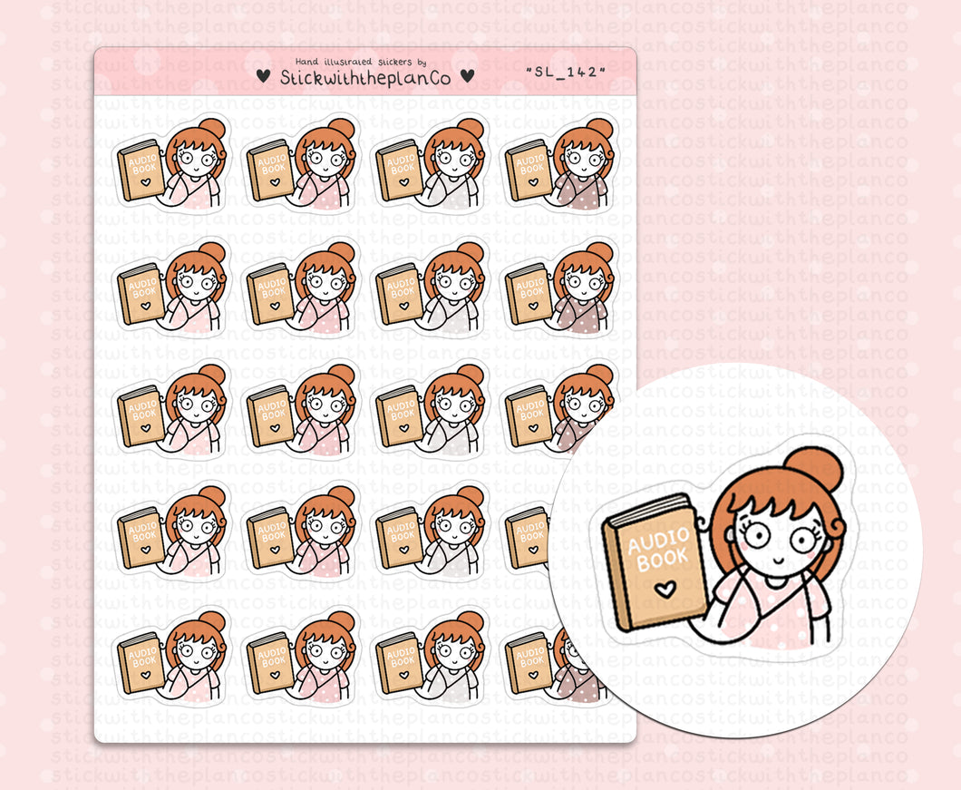 SL_142 Audio Book | Neutral Lottie Stickers | Planner Stickers