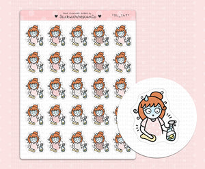 SL_147 Stress Clean | Neutral Lottie Stickers | Planner Stickers
