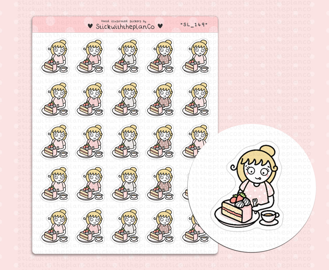 SL_149 Tea and Cake | Neutral Lottie Stickers | Planner Stickers