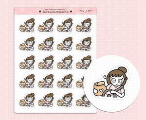 SL_150 Drive Thru | Neutral Lottie Stickers | Planner Stickers
