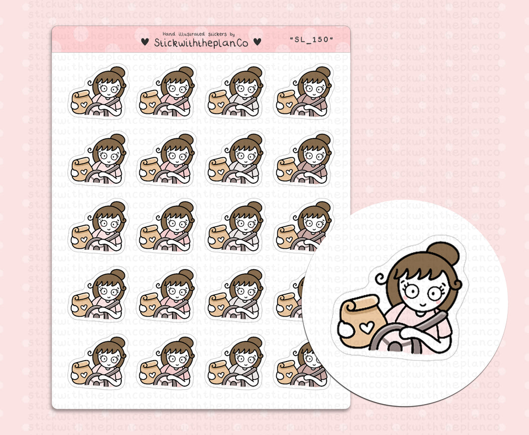 SL_150 Drive Thru | Neutral Lottie Stickers | Planner Stickers