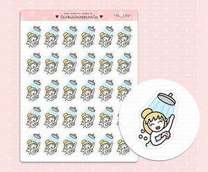 SL_151 Shower | Neutral Lottie Stickers | Planner Stickers