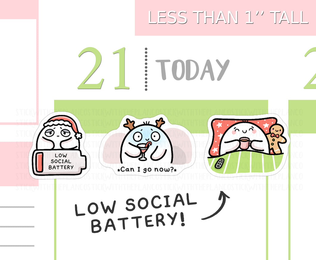 S_742 Festive Low Social Battery | Squidge Stickers