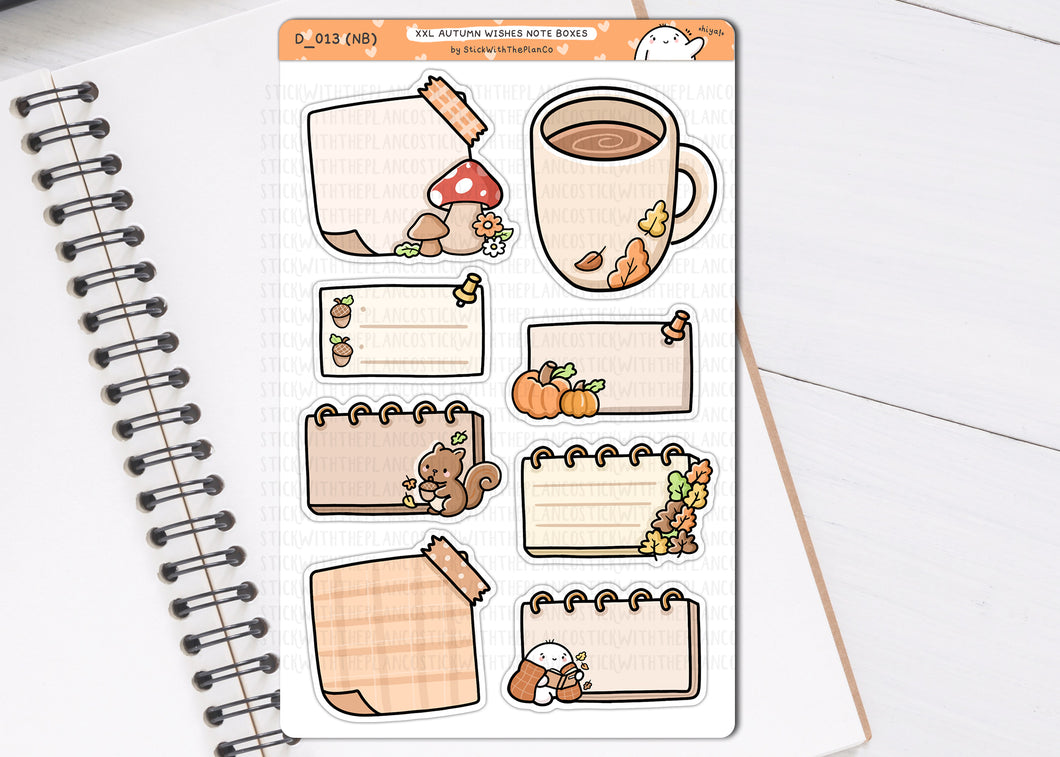 XXL D_013 Autumn Wishes Note Box Planner Stickers