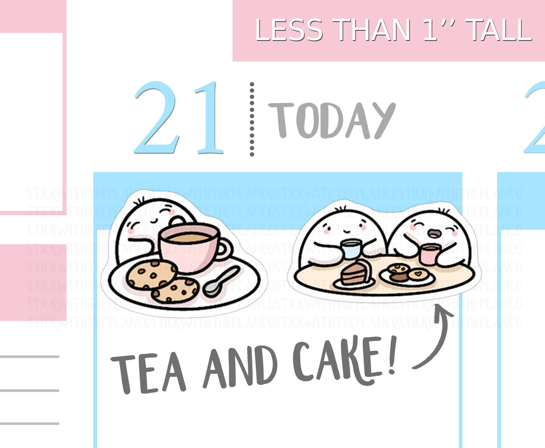 S_328 Squidge Has Tea and Cake | Squidge Stickers | Planner Stickers