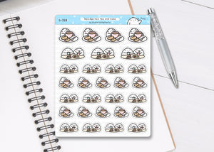 S_328 Squidge Has Tea and Cake | Squidge Stickers | Planner Stickers