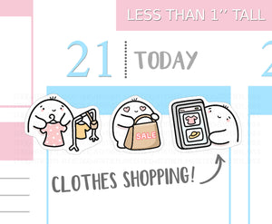 S_331 Squidge Goes Clothes Shopping | Squidge Stickers | Planner Stickers