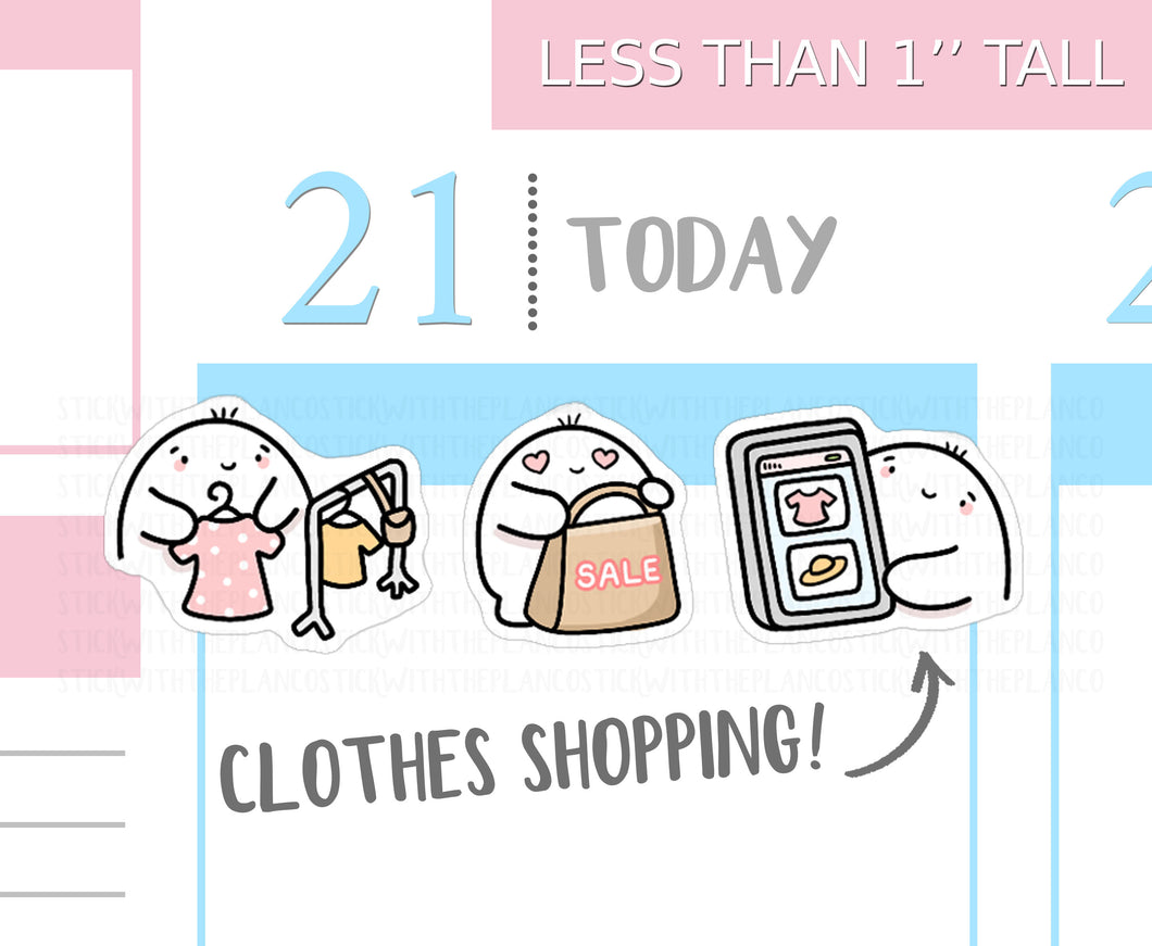 S_331 Squidge Goes Clothes Shopping | Squidge Stickers | Planner Stickers