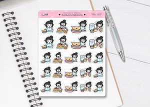 L_353 Pancakes | Lottie Stickers | Planner Stickers