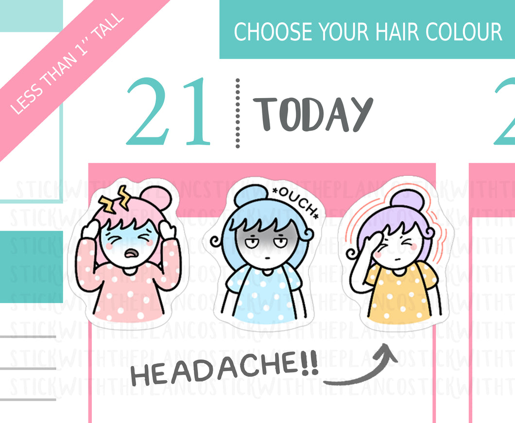 L_356 Mega Headache! | Lottie Stickers | Planner Stickers