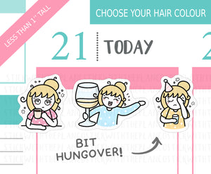 L_359 Hangover | Lottie Stickers | Planner Stickers