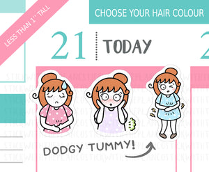 L_362 Dodgy Tummy | Lottie Stickers | Planner Stickers