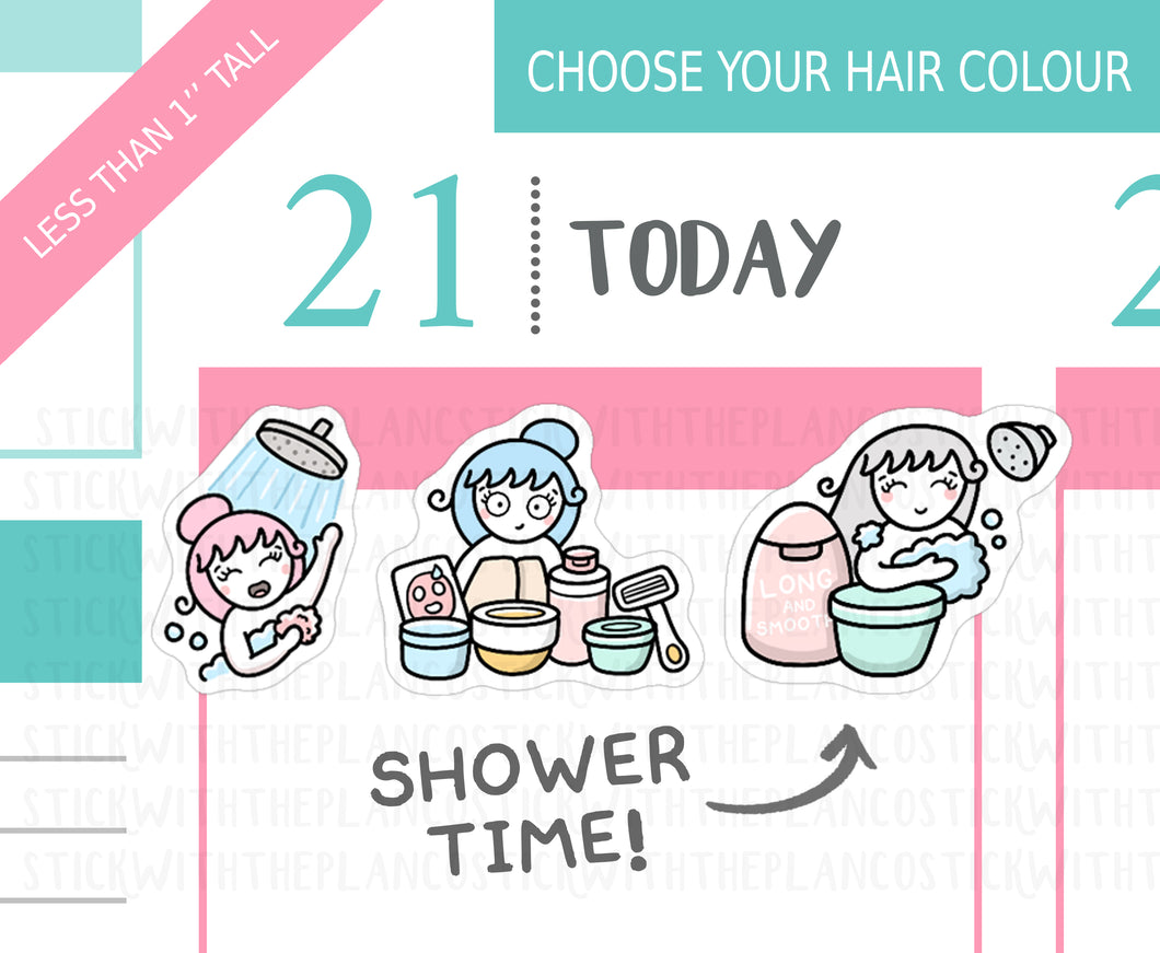 L_366 Shower Time | Lottie Stickers | Planner Stickers