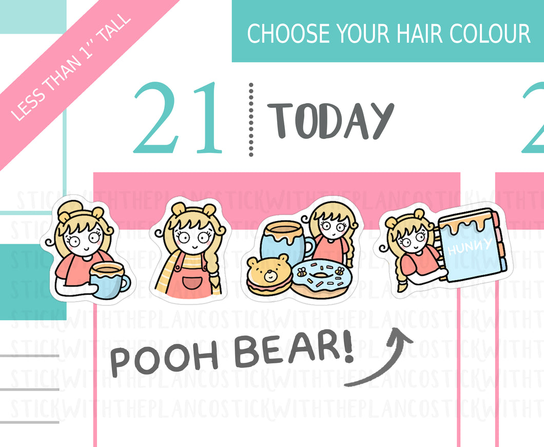 L_371 Pooh bear | Lottie Stickers | Planner Stickers